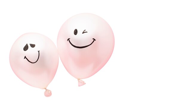 Un primer plano de los globos aislados
