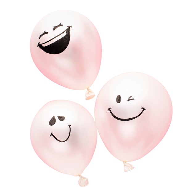 Un primer plano de los globos aislados