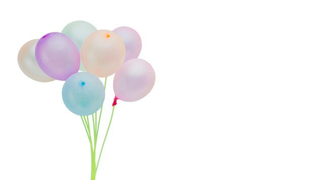 Un primer plano de los globos aislados