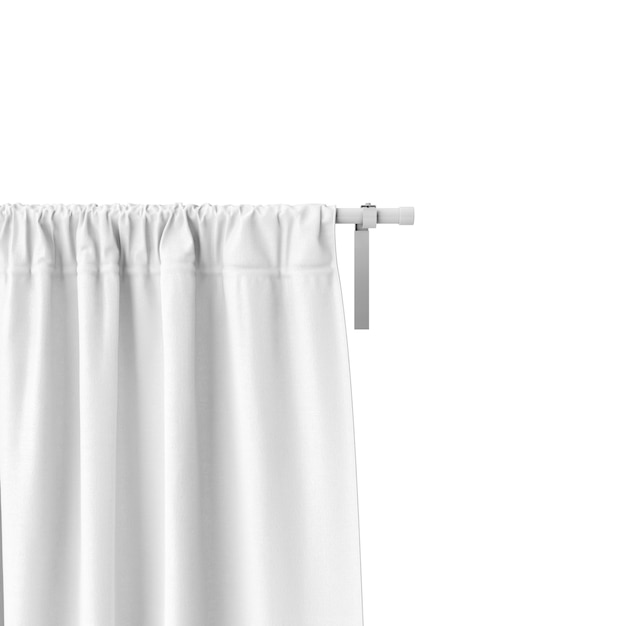 Primer plano de la maqueta de la cortina blanca