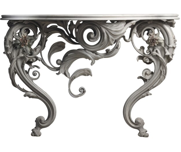 Un primer plano en la mesa art déco aislada