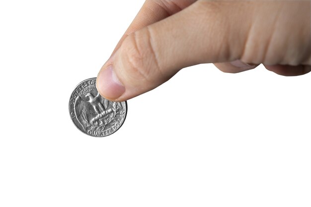 Primer plano de las monedas aisladas