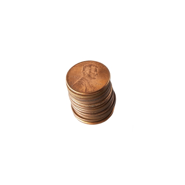 Primer plano de las monedas aisladas