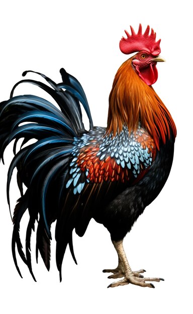 Un primer plano de un pollo aislado