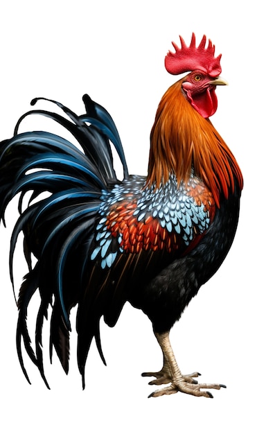 Un primer plano de un pollo aislado
