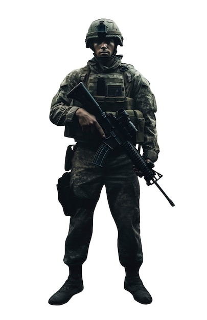 Un primer plano en el retrato del soldado