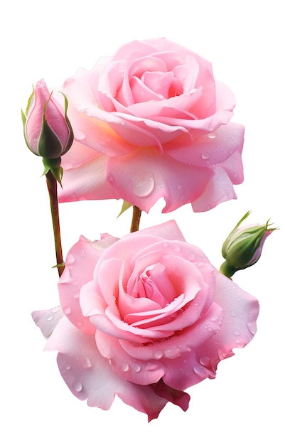 Un primer plano de las rosas aisladas