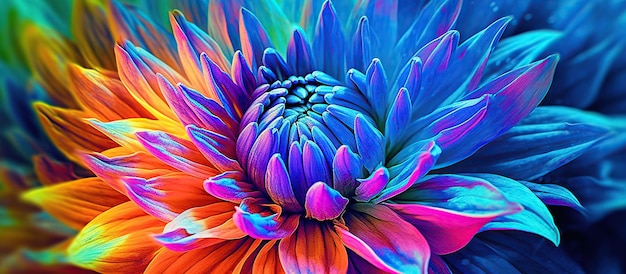 Primo piano del fiore variopinto AI generativo