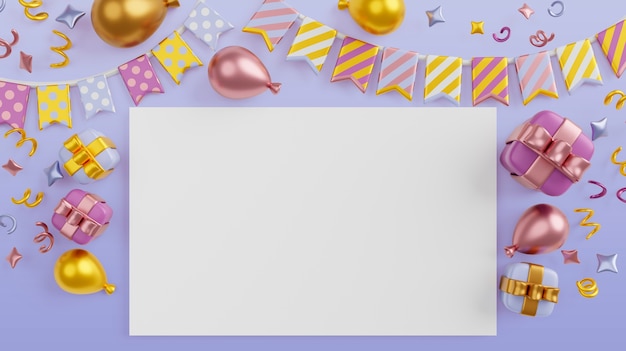 Priorità bassa della bandiera in bianco di vendite di compleanno