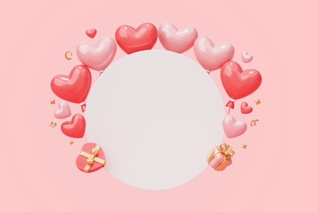 Priorità bassa in bianco dell'insegna 3d per il giorno dei biglietti di S. Valentino