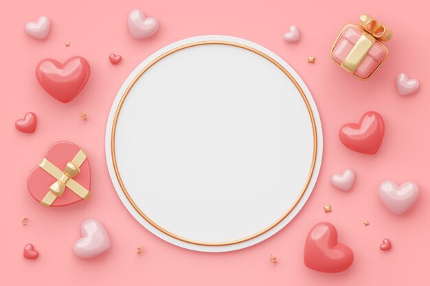 Priorità bassa in bianco dell'insegna 3d per il giorno dei biglietti di S. Valentino