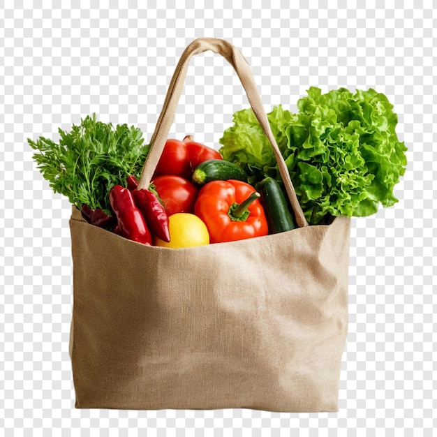 Productos frescos en bolsas ecológicas Vegetales y hierbas vibrantes