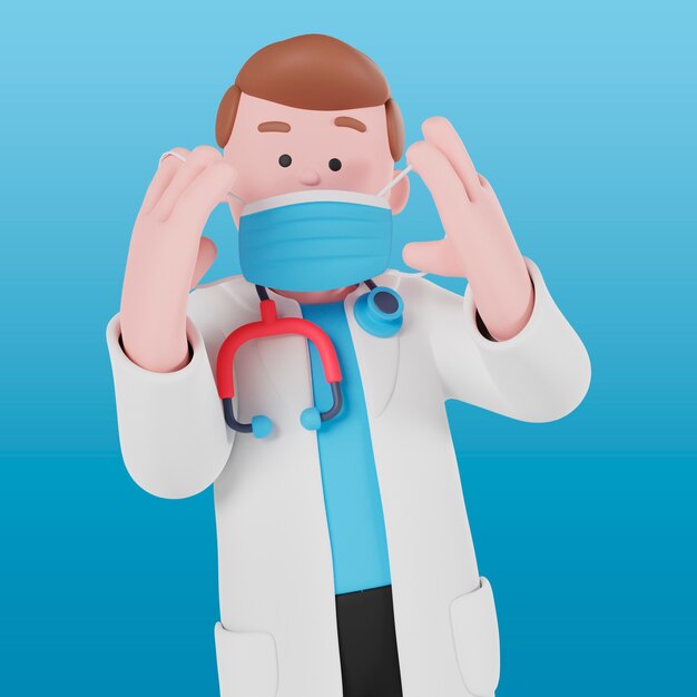 Profesional sanitario posando con mascarilla