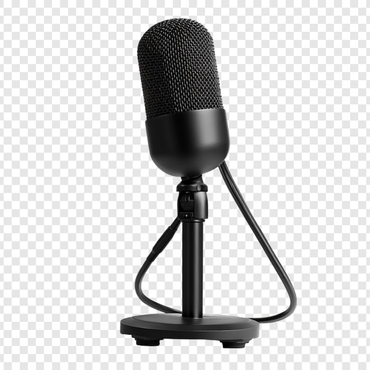 PSD Gratis professional black condenser microphone on stand