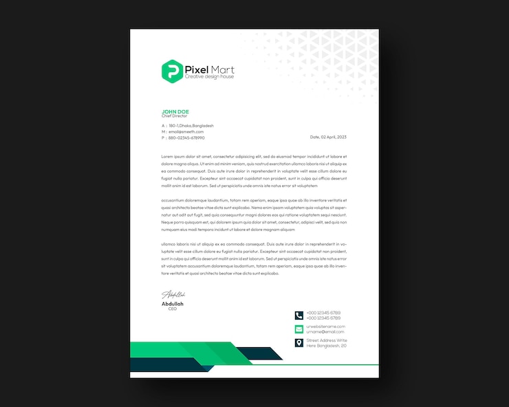 Gratis PSD professioneel creatief briefhoofdsjabloonontwerp