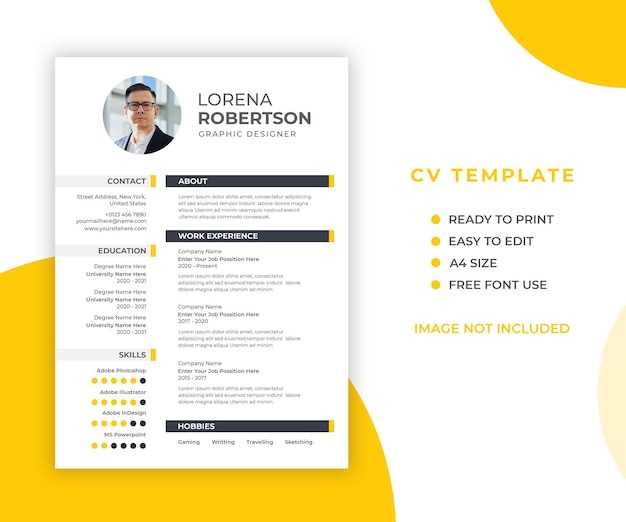 Professionele minimale en moderne cv- of cv-template