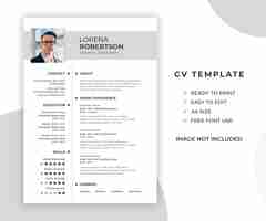 Gratis PSD professionele minimale en moderne cv- of cv-template