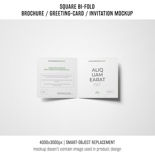 Gratis PSD professionele vierkante bi-vouw brochure of wenskaart mockup