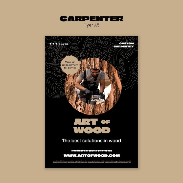 PSD gratuito progettazione del modello carpenter