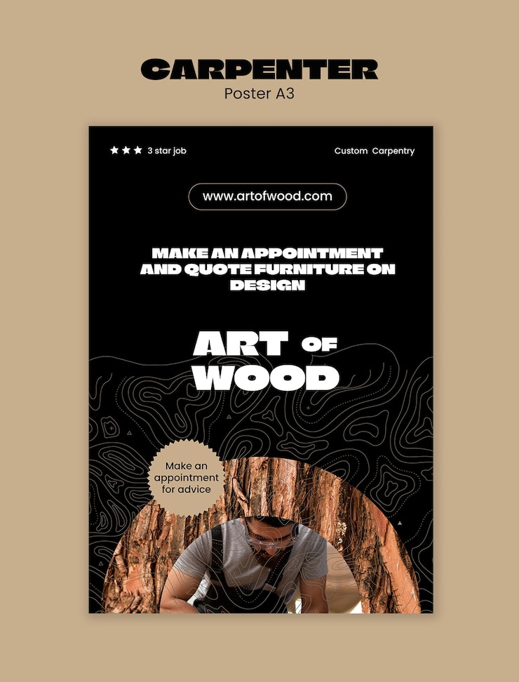 PSD gratuito progettazione del modello carpenter