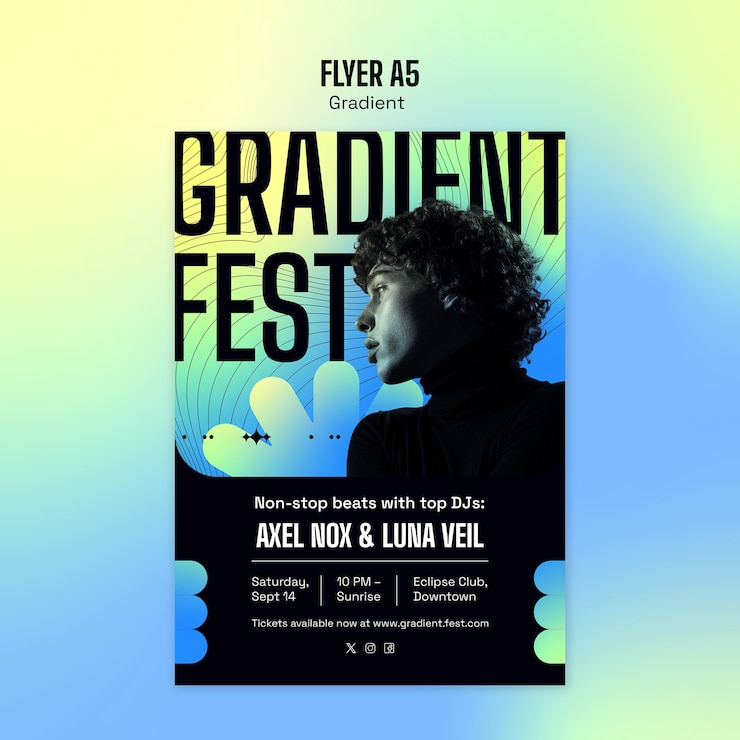 PSD gratuito progettazione del modello del festival gradient