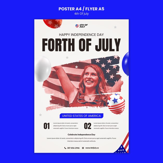 Progettazione del modello del poster del 4 luglio