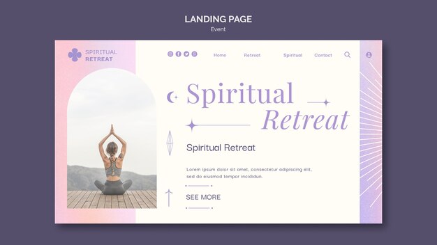 Progettazione del modello dell'evento della pagina di destinazione del ritiro spirituale
