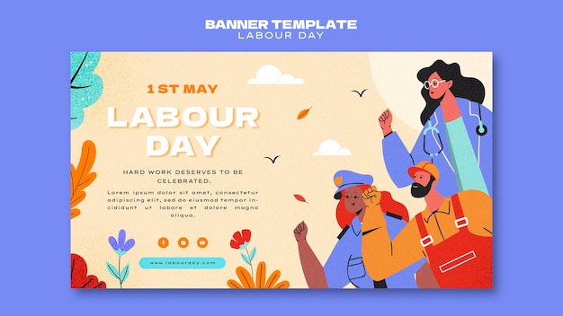 Progettazione del modello dell'insegna di festa del lavoro