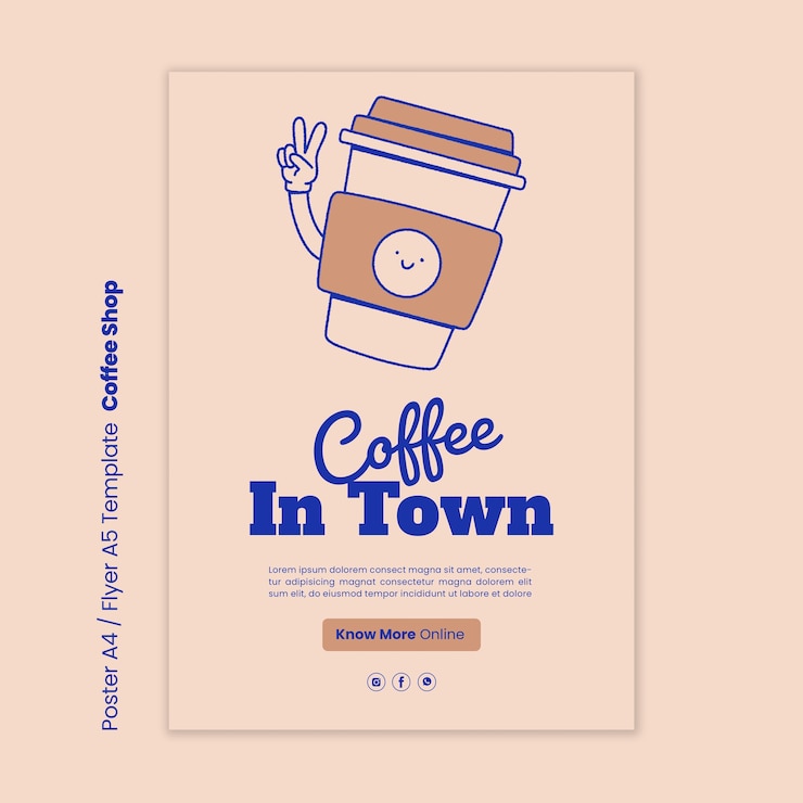 PSD gratuito progettazione del modello della caffetteria