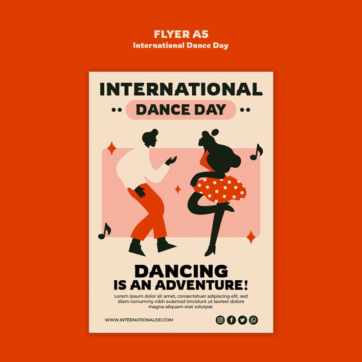 PSD gratuito progettazione del modello della giornata internazionale della danza
