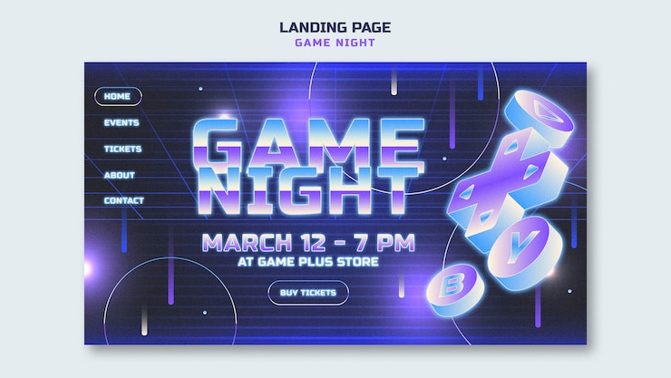PSD gratuito progettazione del modello della notte di gioco in gradiente