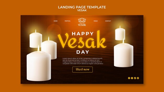 Progettazione del modello della pagina di destinazione della celebrazione del vesak sfumato