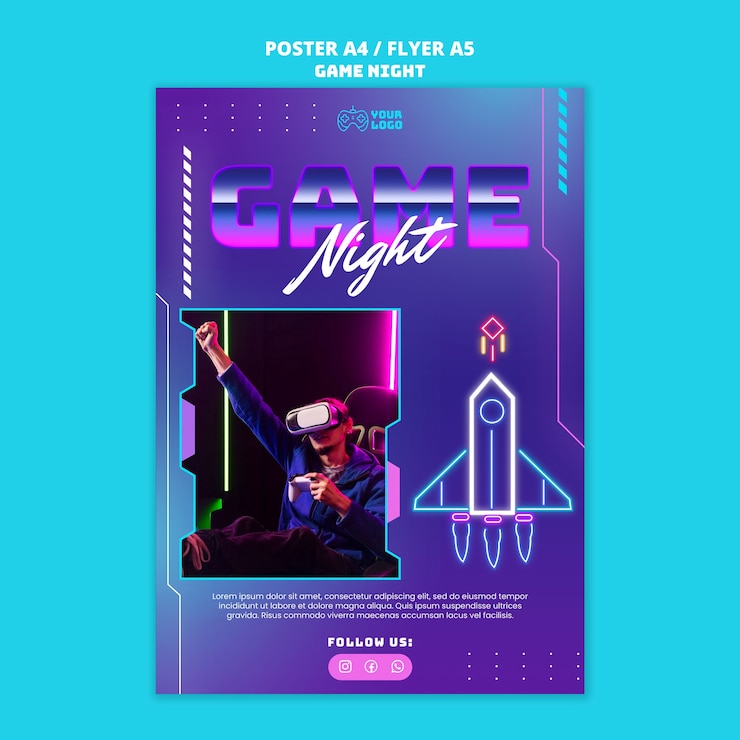 PSD gratuito progettazione del modello della serata di partite