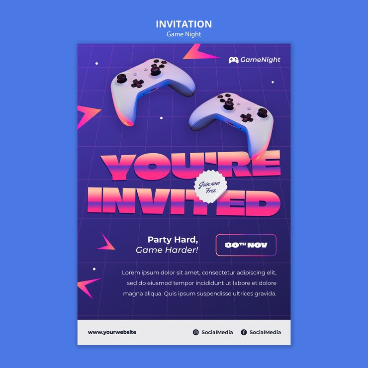 PSD gratuito progettazione del modello della serata di partite