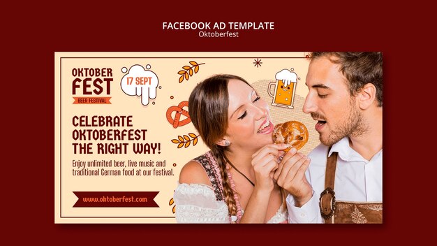 Progettazione del modello di annuncio facebook dell'Oktoberfest