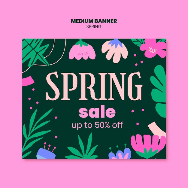 Progettazione del modello di banner medio per la primavera