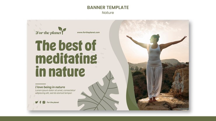 PSD gratuito progettazione del modello di banner naturale