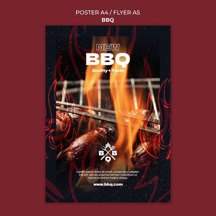 PSD gratuito progettazione del modello di barbecue