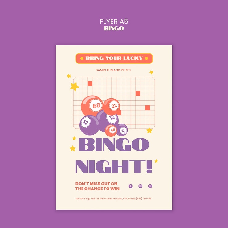 PSD gratuito progettazione del modello di bingo