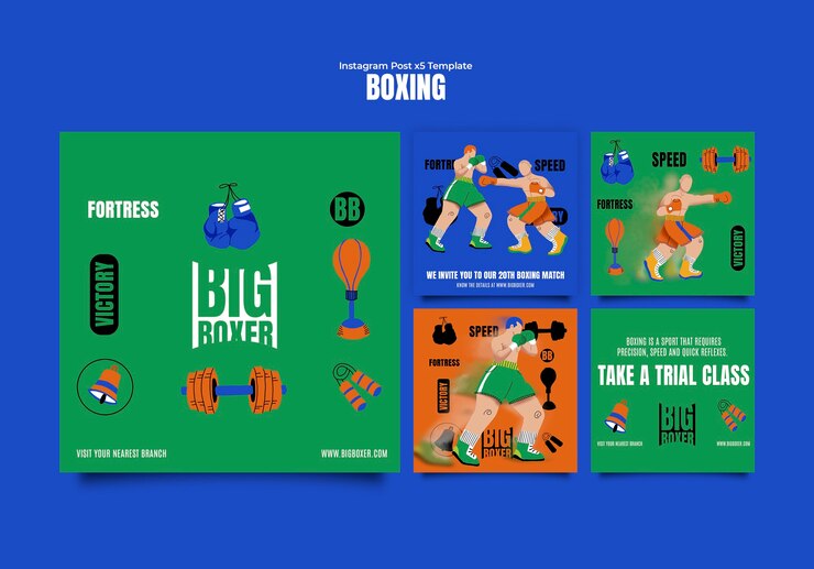 PSD gratuito progettazione del modello di boxe