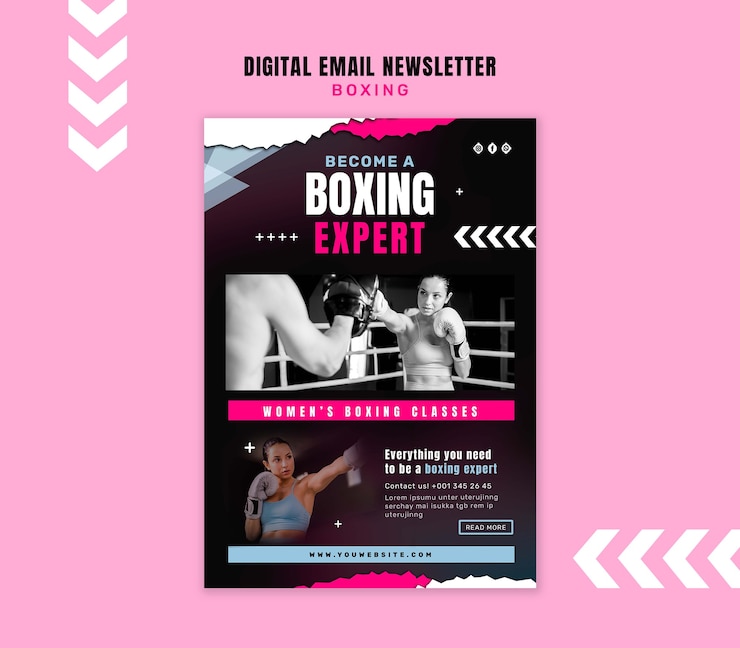 PSD gratuito progettazione del modello di boxe