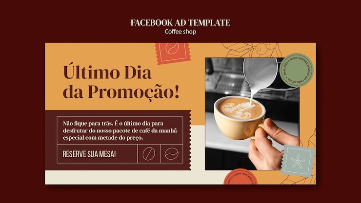 PSD gratuito progettazione del modello di caffetteria
