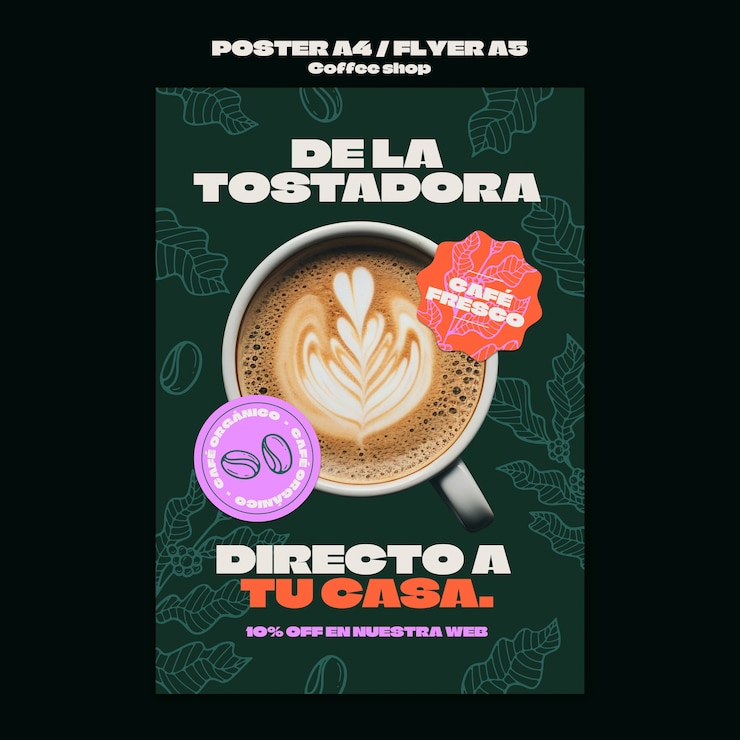 PSD gratuito progettazione del modello di caffetteria