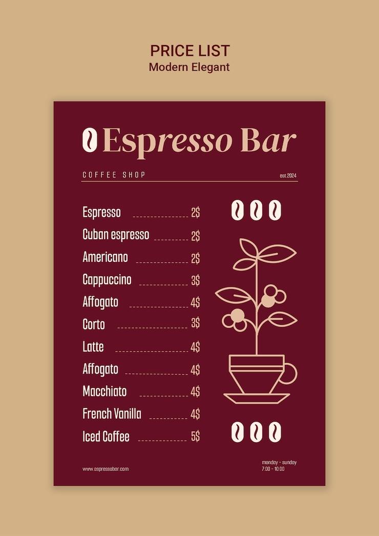 PSD gratuito progettazione del modello di caffetteria