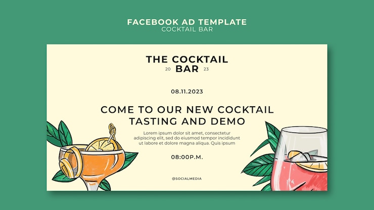 PSD gratuito progettazione del modello di cocktail bar
