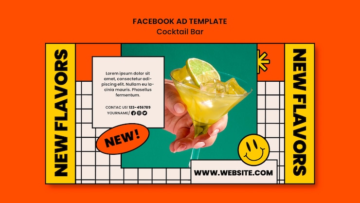 PSD gratuito progettazione del modello di cocktail bar
