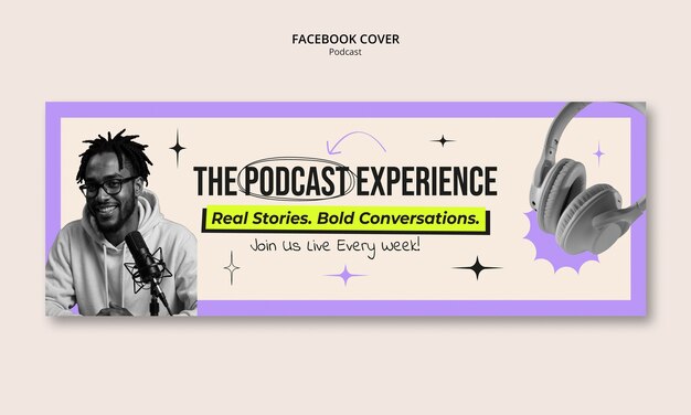 Progettazione del modello di copertina di podcast Facebook