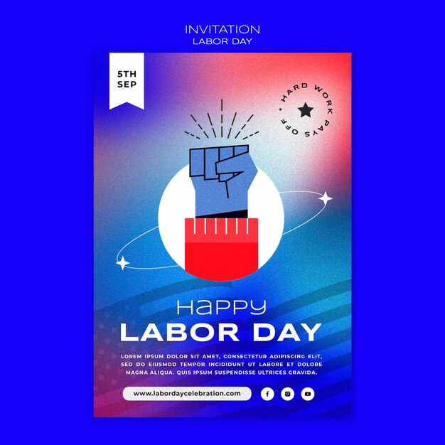 Progettazione del modello di invito per la festa del lavoro