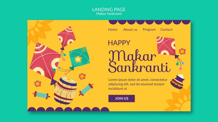 PSD gratuito progettazione del modello di makar sankranti