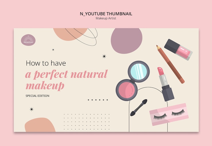 PSD gratuito progettazione del modello di miniatura di makeup artist youtube
